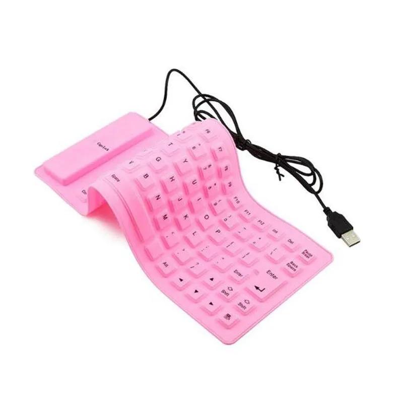Teclado Dobrável de Silicone, Teclado Flexível, Com Fio USB, Portátil, Impermeável, PC, Notebook, 89-Teclas, 109 Chaves - Image 1