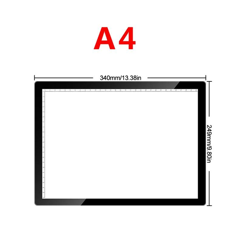 A3/a4 luz almofada sem fio alimentado por bateria caixa de luz artcraft tracing pad placa de luz recarregável para artistas desenho x-ray - Image 1