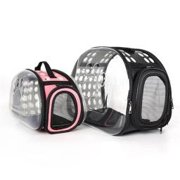 Saco de viagem de gato dobrável bolsa para animais de estimação respirável gato cão transportando caso fora espaço filhote de cachorro saco de ombro transparente suprimentos para animais de estimação - Image 2