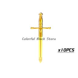 Medieval Warrior Building Blocks para Crianças, Acessórios de Soldado, Arma, Lança, Faca, Espada, Martelo, Shield Toy, Presente do Menino, MOC, 10Pcs, Lote - Image 4