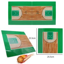 Base de placas clássica tamanho mini, 2 peças, mini, cidade, estrada, basquete, futebol, quadra, estacionamento, bloco de construção, brinquedos de tijolos diy para crianças - Image 5