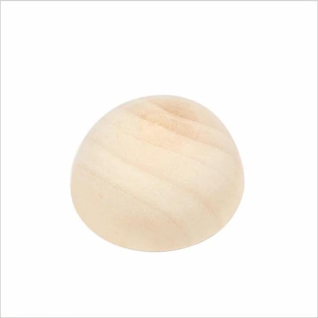 Contas de Madeira Metade Rodada Naturais para Artesanato DIY - Acessórios em Vários Diâmetros (12mm a 50mm)