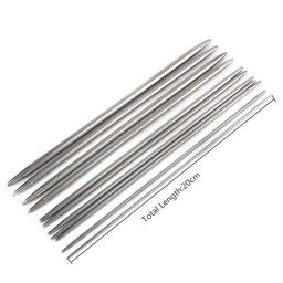 Flrhsjx 5 pçs agulhas de tricô de aço inoxidável 2-4mm 5 tamanhos conjuntos de gancho de crochê duplo apontado artesanato diy tecelagem agulhas de crochê - Image 4