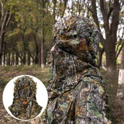 Ghillie camuflagem máscara, chapéu frondoso, 3d máscara facial completa, camo peru, acessórios de caça - Image 5