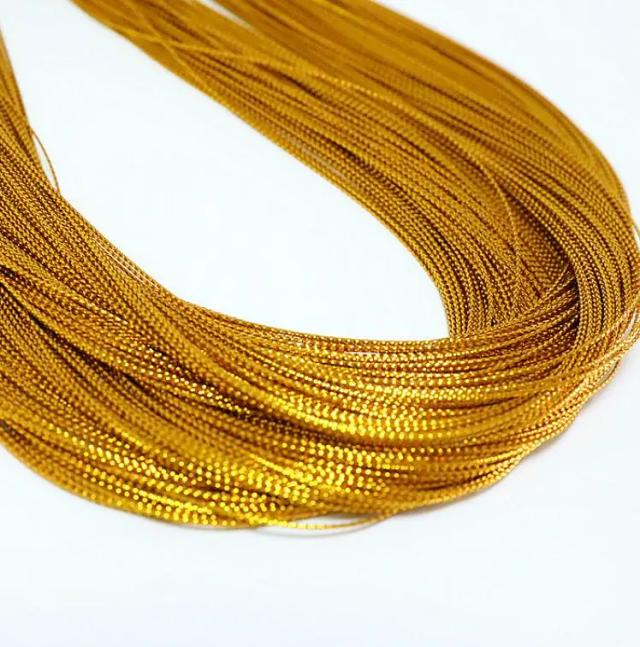 Embrulho de Presente de Ouro em Poliéster 1mm - Decoração Elegante para Festas de Ano Novo e Cartões Família