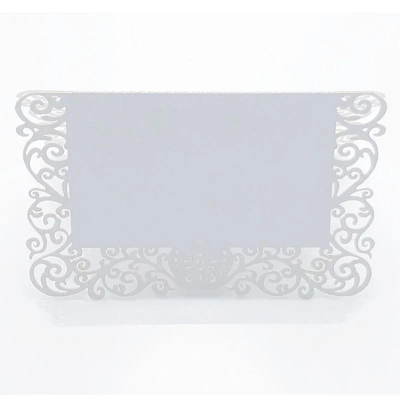 Cartões de renda com nome e laser cortados, 50 unidades, para festa de aniversário, casamento, decoração de mesa, faça você mesmo, nome da mesa, cartões de visita, mensagens - Image 1