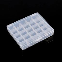 Caixa de armazenamento plástica transparente para costurar a bobina, caixa do organizador com 25 entalhes para salvar a joia - Image 5