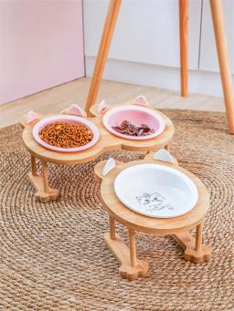 Alimentador de gato de cerâmica, tigela para cão, único e duplo, para animais de estimação, alimentador de cão, tigela de água com suporte, prato de alimentação, alimentação, pet, suprimentos - Image 1