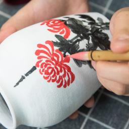 Escova de esmalte, 2 peças, arte em cerâmica, haste de bambu, pintura em cerâmica, enchimento de cor, utensílios para pintura - Image 6