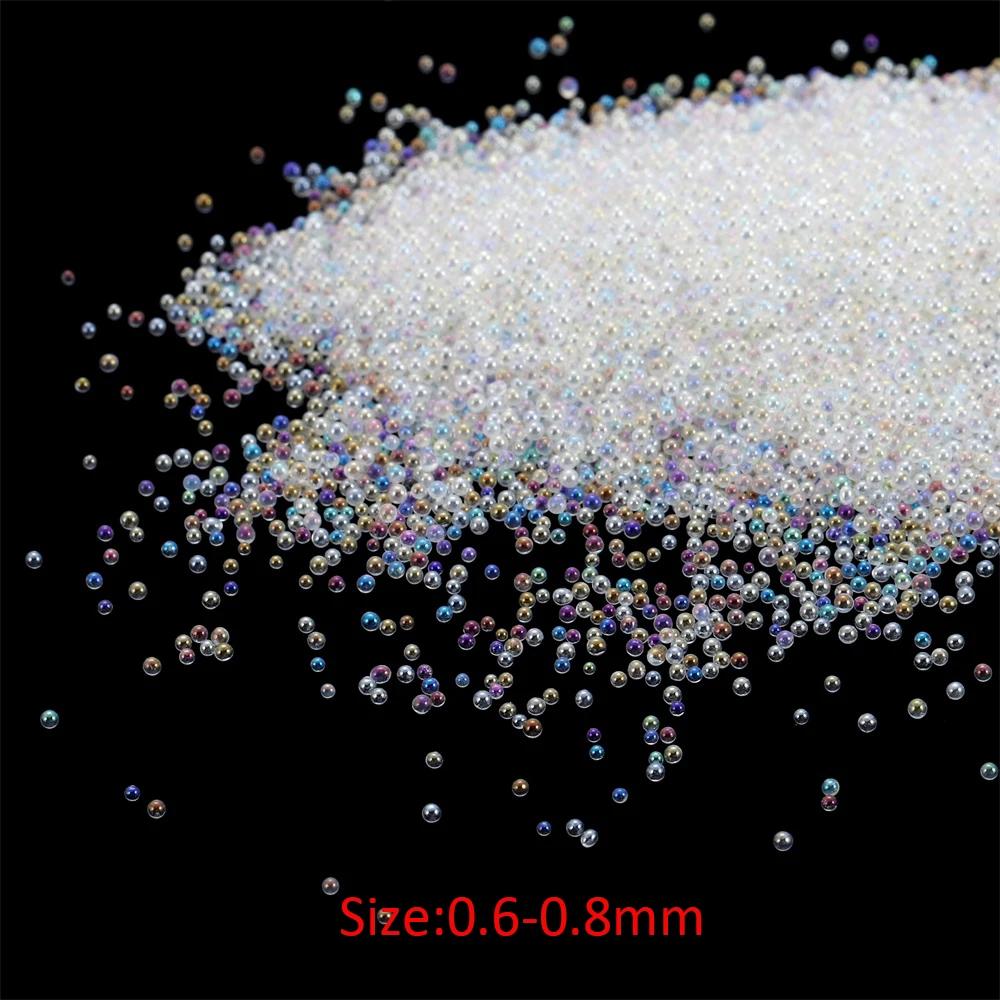Mini Bolha Bola Beads para DIY Nail Art Decor, Pequeno Grânulo De Vidro, Resina De Enchimento Para Molde De Silicone, Enchimento Epóxi UV, 10g, 20g, 0.4-3mm - Image 1