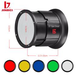 JINBEI EF-LED Focalizar Spot Snoot 10 ~ 40 Graus Zoomable Art Efeitos Especiais Snoot com Color Gel para Bowens Mount Studio Light - Image 1
