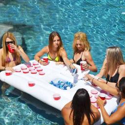Colchão inflável para cerveja, suporte flutuante para 28 copos de cerveja, mesa de bola flutuante de verão 2021 - Image 2