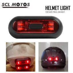 Scl motos acessórios da motocicleta capacete luz noturna ciclismo tira de segurança luz de advertência do sinal led capacete da motocicleta lanterna traseira - Image 1