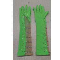 Infantil Poliamida Tecido Luvas de Ginástica, Patinação Artística, Competição Rítmica, Strass Brilhante, Manga Comprida, Adulto - Image 6