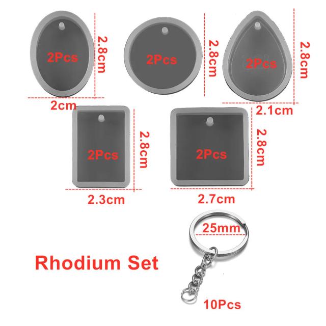 Kit de Moldes de Silicone para Resina Epóxi com 20 Peças - Chaveiros, Pingentes e Ferramentas para Artesanato DIY e Criação de Jóias
