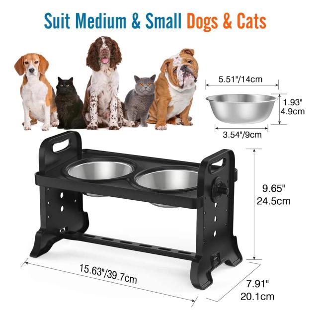 Tigelas Antiderrapantes Elevadas para Cães e Gatos: Alimentador Prático para Todos os Tamanhos