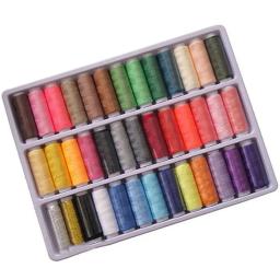 Cores misturadas Linhas de costura de poliéster, DIY, Acessórios para máquinas, roupas, bordados, mão, 200 jardas Spool, 39pcs - Image 1