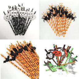 Descartável Bat Crânio Canudos, Festa do Dia das Bruxas, Holiday Bar, Decoração Home, 25pcs - Image 1