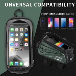Oeste Biking-Saco À Prova D' Água Da Bicicleta, Telefone Bag, Sensitive Touch Screen, MTB Road Bike, Quadro Frontal, Acessórios de Ciclismo, 7,0" - Image 3