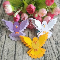 Novo forma 3d fofo para corte de metal de pássaro, usado para scrapbooking diy, fabricação de cartões, decoração de álbuns de fotos, artesanato artesanal - Image 2