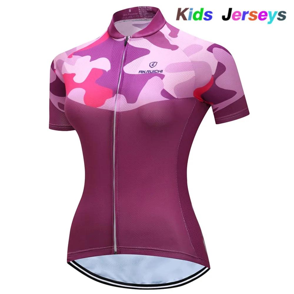 2021 meninas conjunto camisa de ciclismo ropa ciclismo kit para crianças verão respirável dos desenhos animados bicicleta jérsei terno crianças roupas - Image 1