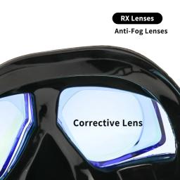 Rx prescrição corretiva kit de engrenagem de mergulho óptico hyperopia miopia snorkel conjunto seco topo máscara de mergulho visão ampla anti-nevoeiro uv400 - Image 4