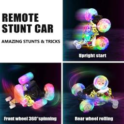 Graffiti controle remoto carro rc stunt basculante carros com 360 rolando dança recarregável 2.4ghz rc brinquedo do carro para crianças meninos meninas - Image 2