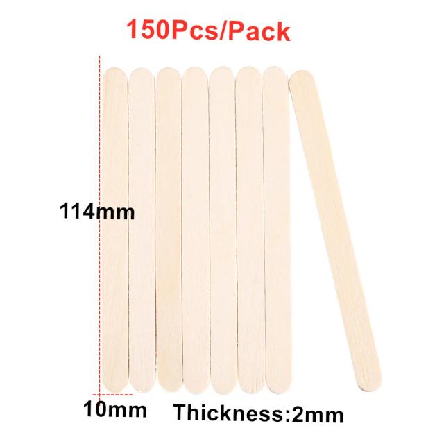 Bastão de Resina para Agitação - Kit de 50/100/150 Peças para Artesanato em Picolé com Moldes de Madeira