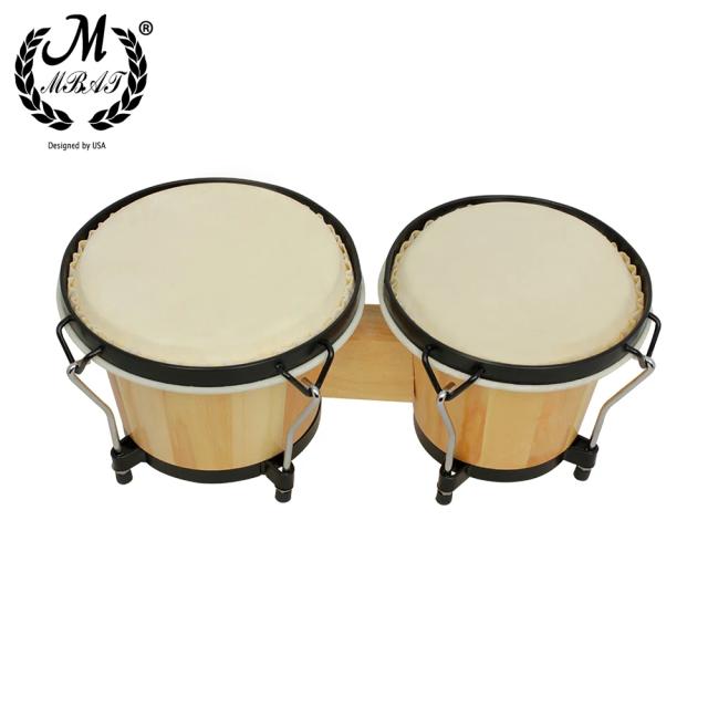 Bongo de Madeira de Alta Qualidade 6 Polegadas - Tambor Africano com Acessórios para Percussão e Presente Musical
