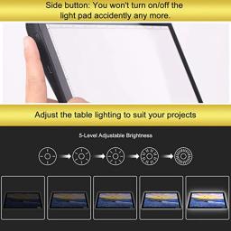 Placa de luz led ajustável com cinco níveis, caixa de luz a4 alimentada por bateria, proteção para os olhos, mais fácil para pintura com diamante - Image 5