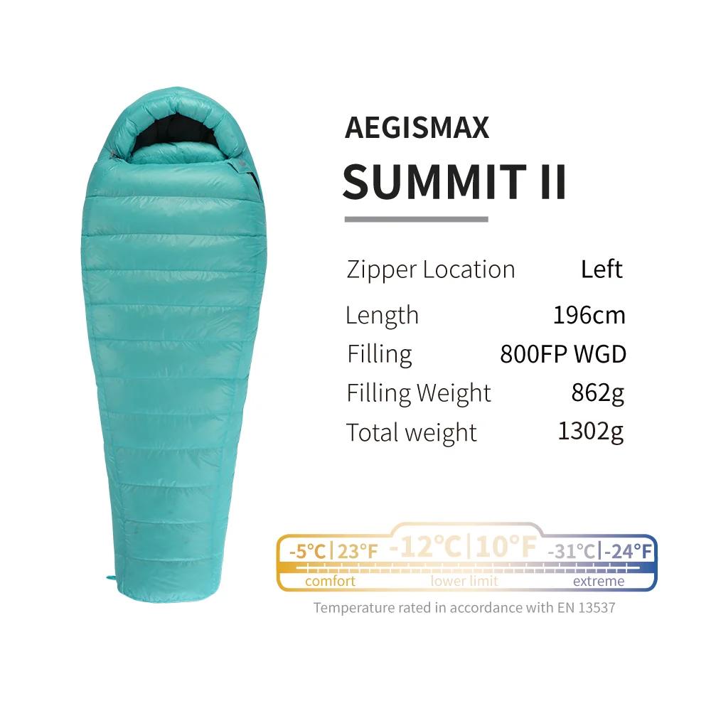 AEGISMAX-Impermeável Goose Down Camping Bag, Inverno Outdoor Caminhadas Saco De Dormir, Quente Totrist Goose Down, Série 3 Seasons, 800FP - Image 1
