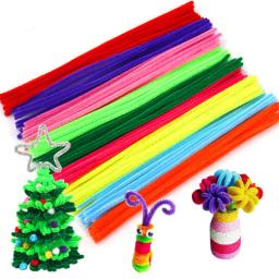 Hastes limpadoras de cachimbos de 30cm, hastes de limpeza de cachimbos infantis, pelúcia colorida de limpeza de cachimbos, brinquedos artesanais, materiais de artesanato diy com 100 peças - Image 1