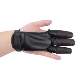 Luvas de tiro com arco 3-dedo adultos crianças dedos guia ajustável guarda - Image 2