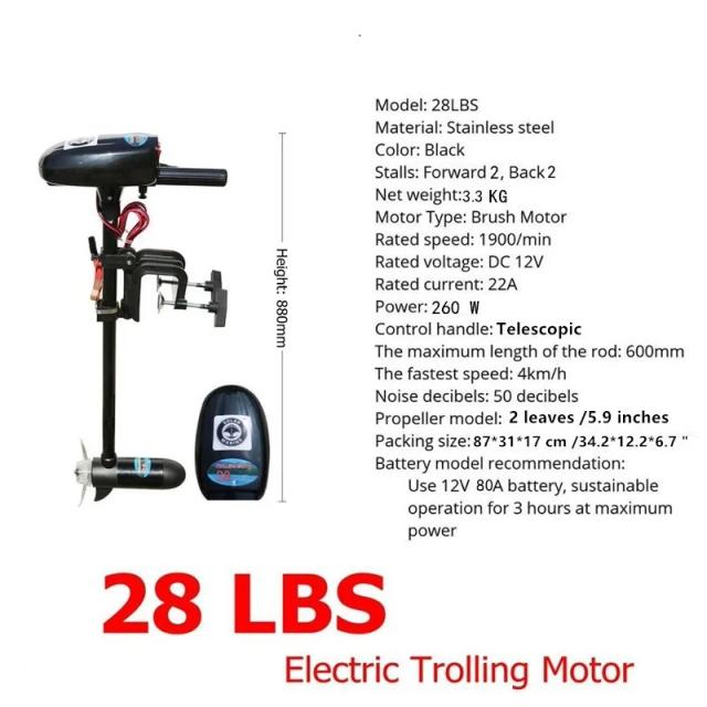 Barco de Pesca Inflável em PVC com Motores de Aço Inoxidável e Suporte para Motor Elétrico 12V 4kW