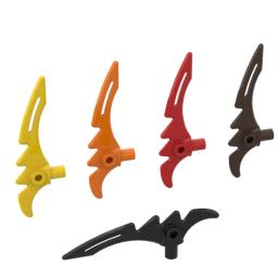 10 pçs peças de tijolos moc 98141 arma scythe crescente lâmina serrilhada com barra bloco de construção partícula diy brinquedo do miúdo presente aniversário - Image 6