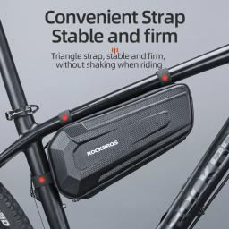 Rockbros saco de bicicleta duplo zíper casca dura frente tubo quadro à prova dbig água grande capacidade ciclismo pacote mtb bicicleta estrada acessórios - Image 4
