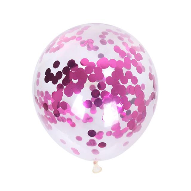 Balões de látex com confete transparente em ouro rosado para festas de aniversário e decoração de casamentos, incluindo 10 unidades com glitter transparente e tema de chá de bebê