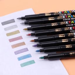 Conjunto de canetas de metal, 8 peças, canetas marcadoras para tecido, pintura permanente, diy, marcador de metal, artesanato, ferramentas para arte - Image 1