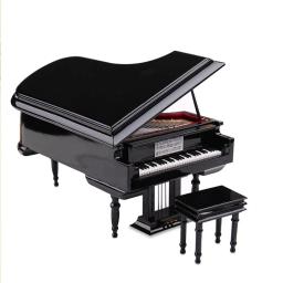 Réplica miniatura do conjunto do modelo do piano de cauda, mini piano com tamborete, coleção do instrumento musical, exposição decorativa dos ornamentos - Image 1