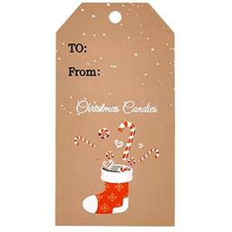 Etiquetas pendentes 50-100 peças, decoração de embrulho de presente cartão de papel kraft etiqueta diy decoração lembranças do natal - Image 3