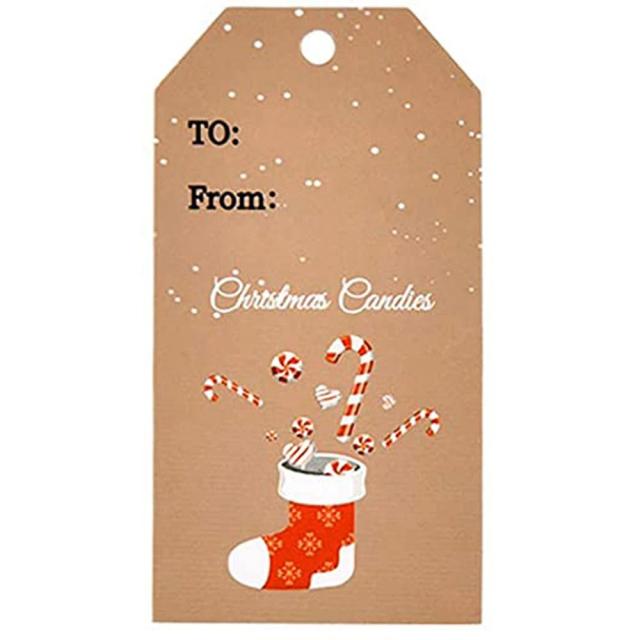 Etiquetas de Papel Kraft para Presentes - Conjunto de 50-100 Peças para Decoração DIY e Lembranças de Natal