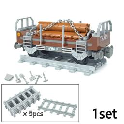 Kit de construção com 3 modelos, compatível com todos os trilhos de marca, trem urbano, blocos 3d, brinquedo de construção, passatempos para crianças - Image 1