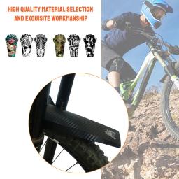 Para-lama de bicicleta de plástico, mudde roda frontal e traseiro, universal, impresso, protetor de asa para ciclismo com ties de cabo - Image 2