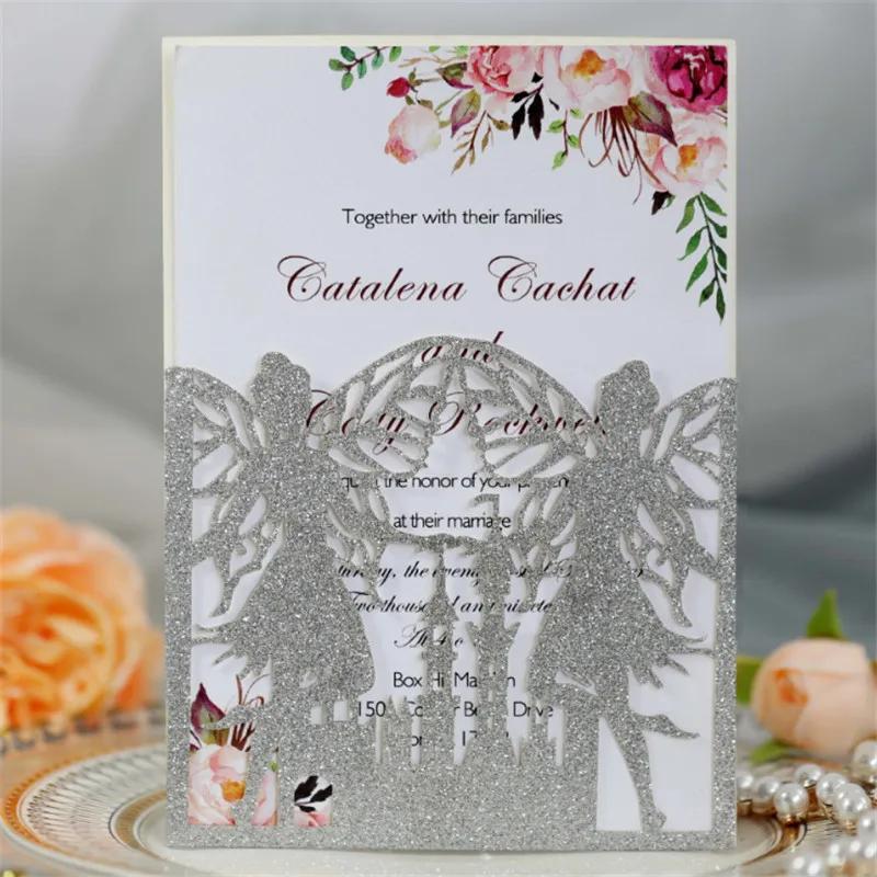 Convites e cartões de presente personalizados, 50 peças, festa de aniversário, faça você mesmo, fada, borboleta - Image 1