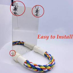 Espelho de aço inoxidável para aves com suporte de corda, brinquedo de espelho para aves com suporte para gaiola de papagaio, pássaros, guardanapos - Image 3
