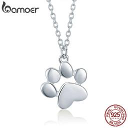 Bamoer Cat Paw Colar para Mulheres, Dog Footprint Pendant Chain, Bonito Animal Jóias, Presente de Prata Dourada, Venda Quente, SCN275 - Image 1