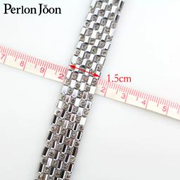 Guarnição de fita de strass para decoração de vestido, fita de ferro, apliques de ferro, vidro preto e dourado, arranjo de cristal, TR099, 1 jarda - Image 2