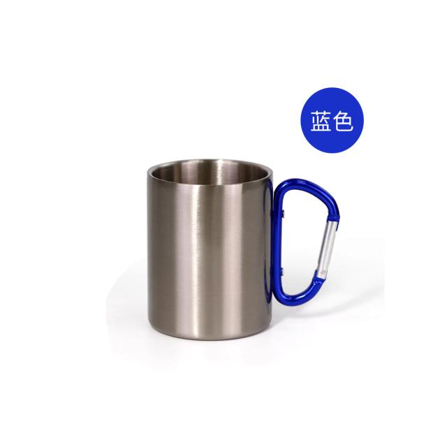 Caneca de Aço Inoxidável Personalizada com Logotipo - Xícara de Chá Sublimada com Mosquetão e Botão de Escalada, 300ml