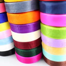 Fitas de organza para decoração de Natal, festa de casamento, embrulho, artesanato DIY, 12mm, 15mm, 20mm, 25mm, 40mm, 50mm, rolo, 50 jardas - Image 6