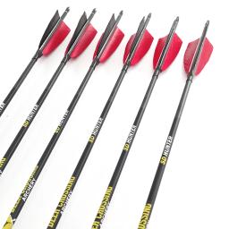 Arco recurvo de flecha de carbono para caça, flecha de carbono para arco longbow, 500, 600, 700, 800, 30 polegadas, 6/12 peças - Image 6